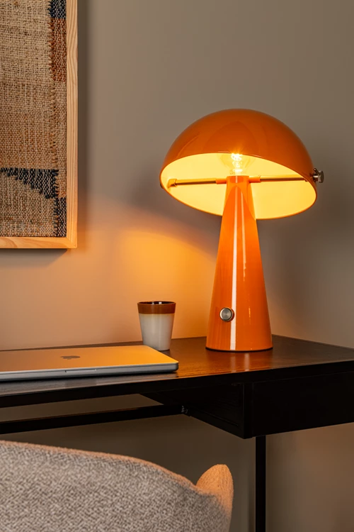 Lucide BARONE - Lampe de table - Ø 38 cm - 1xE27 - Orange | Vibes - ambiance 1